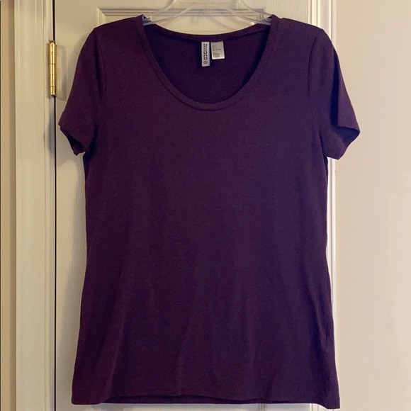 H&M Dark Purple Scoop Neck Tee - Picture 1 of 5